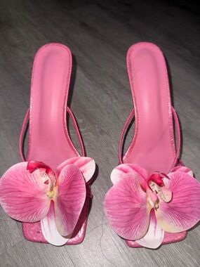 Amazon Pink Floral Slide Mules